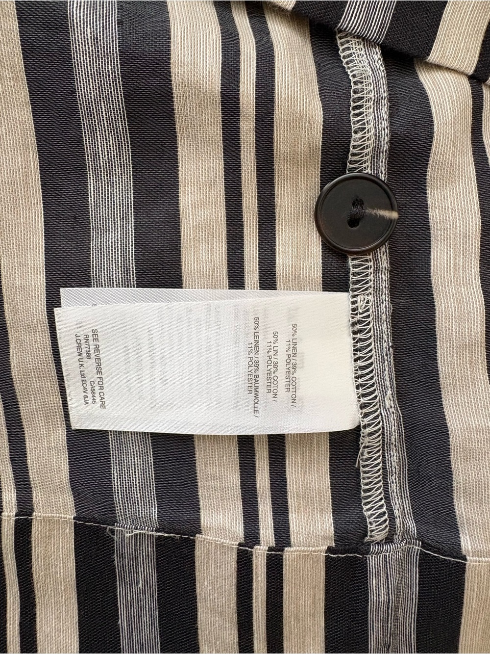 Madewell apron dress in black and grey vertical stripes, size 4 - Picture 8 of 8